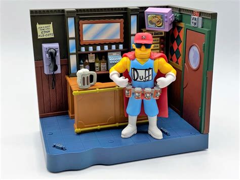 Playmates The Simpsons Wos Moes Tavern Interactive Playset W Duffman Figure 4620360082