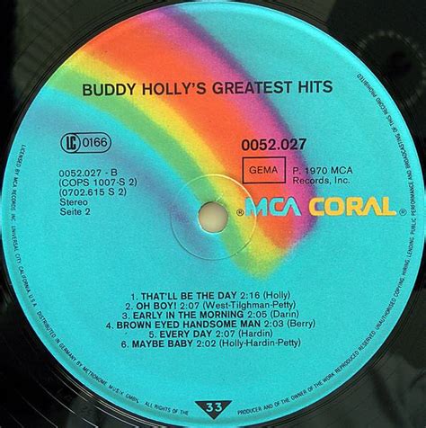 Buddy Holly Buddy Hollys Greatest Hits Lp Vinil Vg Vg