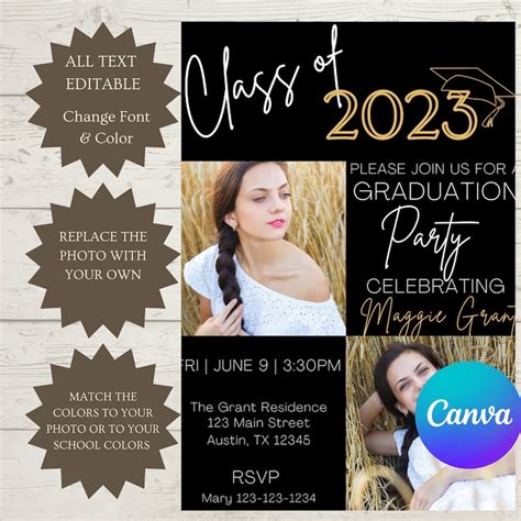 Graduation Party Invitation Class Of 2023 Graduation Ceremony Etsy