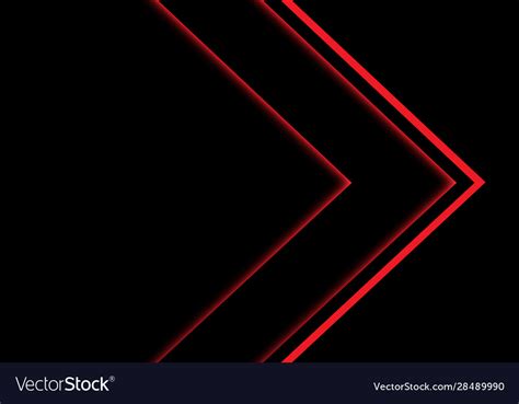 Red Light Neon Arrow Direction On Black Royalty Free Vector