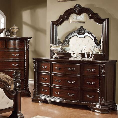 Furniture Of America Atencia Reen 9 Drawer Dresser Dark Walnut