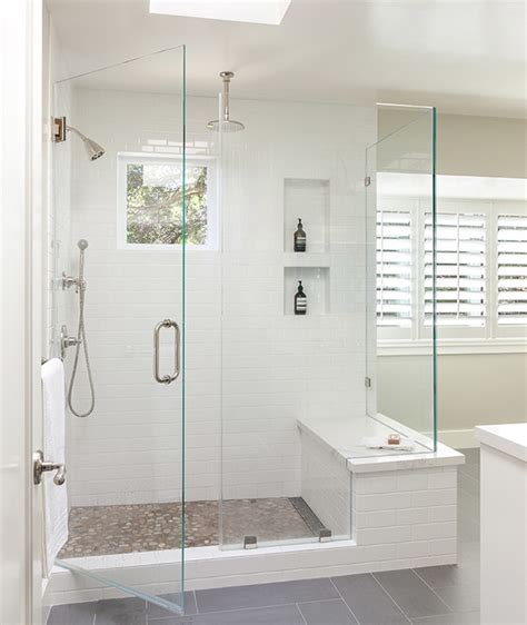 Today we'll share 5 important tips for installing awesome pebble stone shower floors. Walk In Shower with Pebbled Floor and Skylight - Modern ...