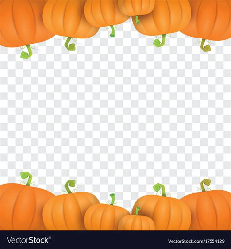 Autumn Orange Pumpkins Border Design Royalty Free Vector