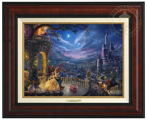 Thomas Kinkade Beauty And The Beast Dancing In The Moonlight Canvas