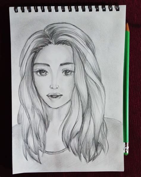 Girl Pencil Sketch Pencil Sketch Female Sketch Portrait