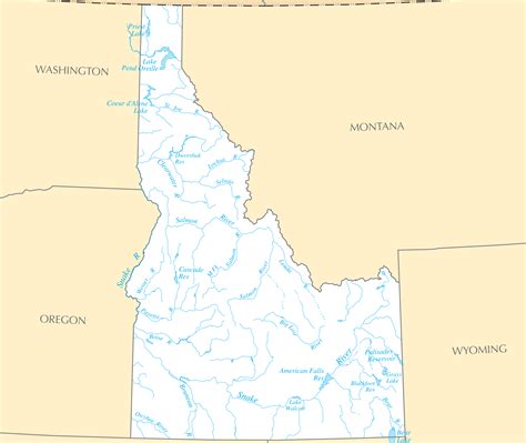 Idaho Rivers And Lakes Mapsofnet