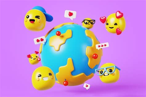 Fundo 3d Com Emojis Modernos Psd Grátis