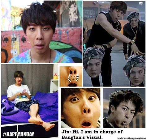 Btss Visual Jin Meme Center Allkpop Rapmon Bts Bangtan Boy Happy