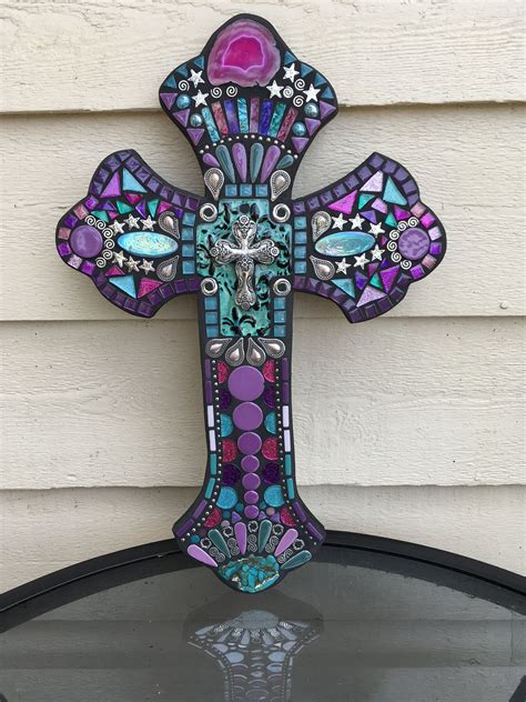 Custom Mosaic Cross By Tina Wise Crackin Mosaics Custom Mosaic