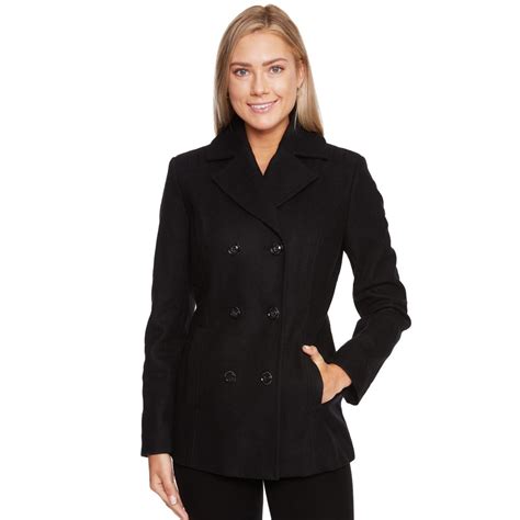 Womens Black Peacoat Coats And Jackets Outerwear Clothing Kohls