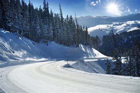 Snowy Mountain Road Photo Free Download