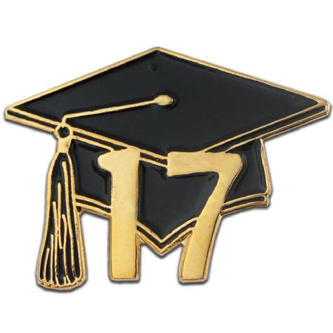 Pinmarts Class Of 2017 Graduation Cap School Lapel Pin