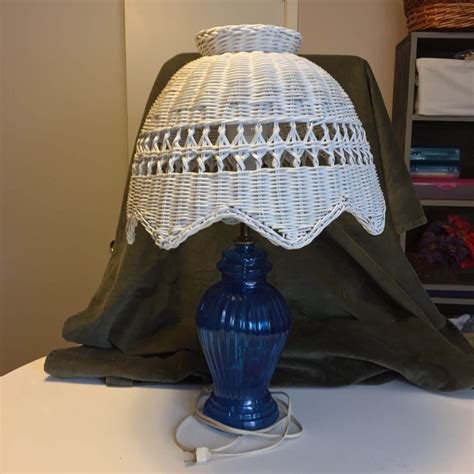 We did not find results for: Vintage Blue Glass Wicker Shade Lamp by PomPomsTreasures ...