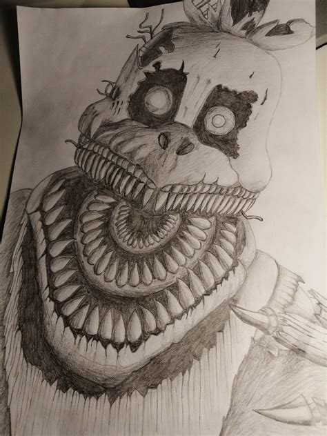 Nightmare Chica From Five Nights At Freddys 4 Scary Drawings Anime