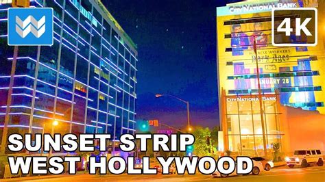 Walking Tour Of Sunset Strip In West Hollywood California Usa 4k