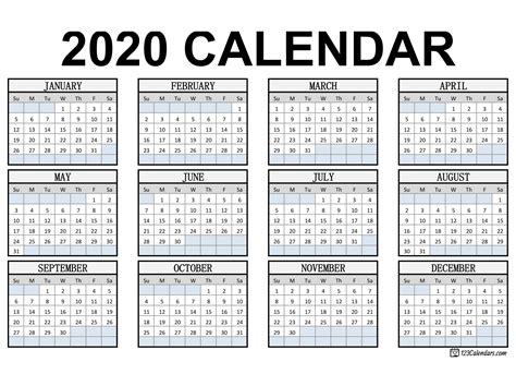 Get Monthly 2020 Pocket Calendar Template Calendar Printables Free Blank