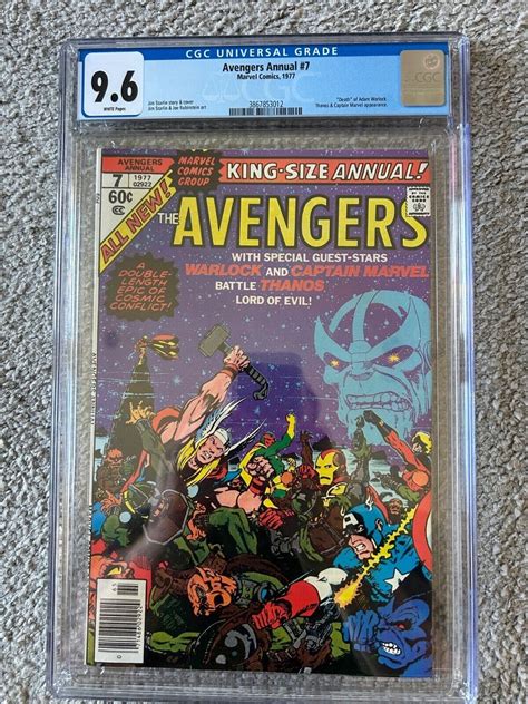 The Avengers King Size Annual 7 1977 Thanos App 1st Cpc 96