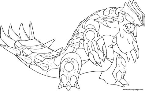 Primo Groudon Generation 6 Coloring page Printable