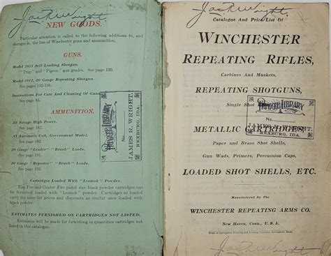 Catalogue And Price List Of Winchester Repeating Rifles Carbines And