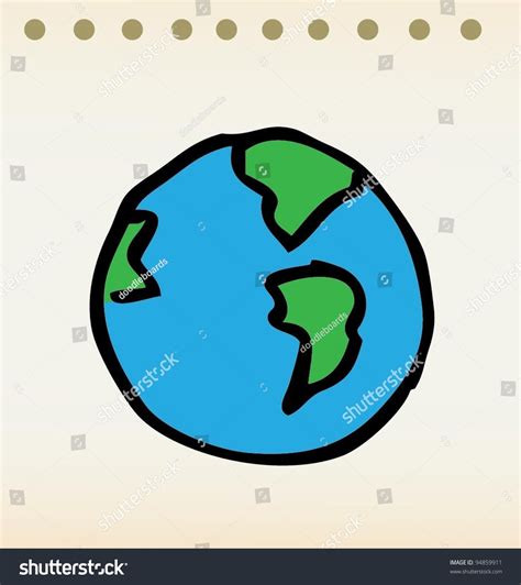 Earth Illustration Doodle With Color 94859911 Shutterstock