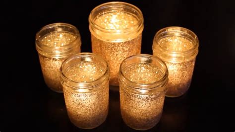 Diy Glitter Glass Candle Holders Youtube