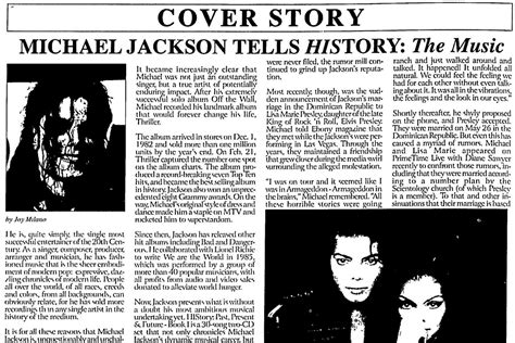 Celebrity News Michael Jackson Tells His Story