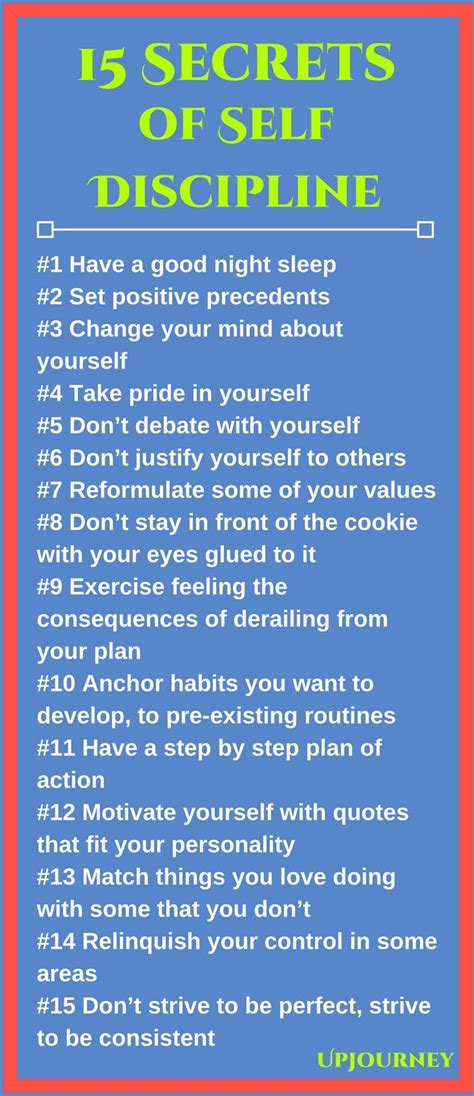 15 Secrets Of Self Discipline Upjourney Self Discipline Self