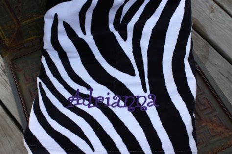 Personalized Zebra Beach Towels