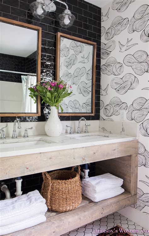The result is a fun statement piece that is sure to add some personality to your space! Revealing the Transformation of Our Black & White Cabin Master Bathroom...