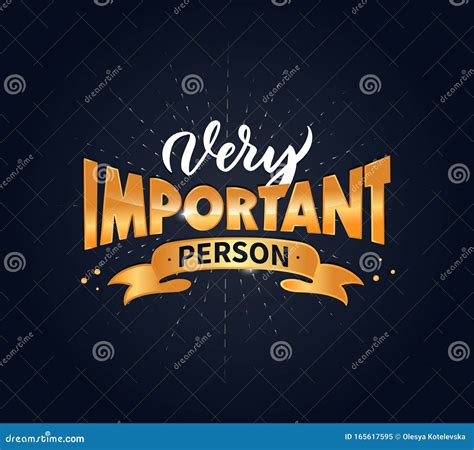 Very Important Person Lettering Phrase Creative Composition Stock