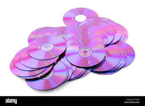 Pile Of Colorful Dvds Or Cds On White Background Stock Photo Alamy