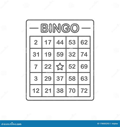 Bingo Score Card Vector Icon Symbol Game Isolated On White Background
