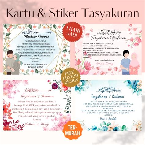Jual Kartu Tasyakuran Bulanan Stiker Bulanan Kehamilan Kartu Ucapan Shopee Indonesia