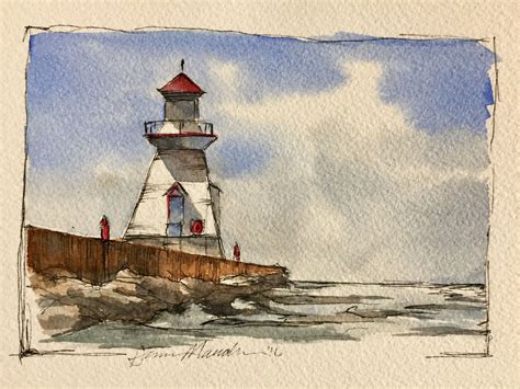 Watercolor Lighthouse Watercolour Paintings Watercolours Painting