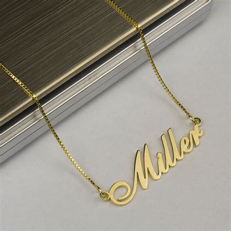 Name Necklace Gold Font Necklace Personalized Name Necklace Etsy