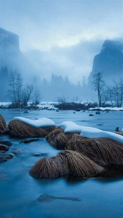 Merced River In Winter Backiee