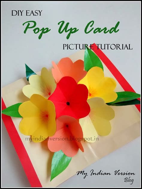 It's an easy diy pop up card featuring two friends holding hands together. My Indian Version: DIY Easy POP UP Card : Photo Tutorial