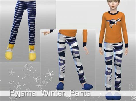 The Sims Resource Winter Pyjama Set For Boys By Pinkzombiecupcake
