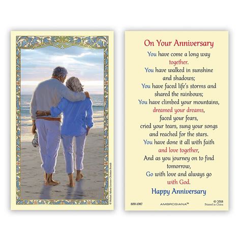 Wedding Anniversary Laminated Holy Card 25pk Devotional Items Autom