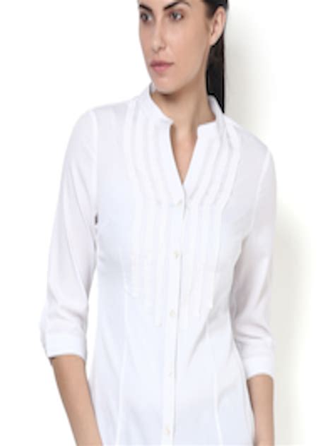 buy kaaryah white formal shirt shirts for women 1400637 myntra
