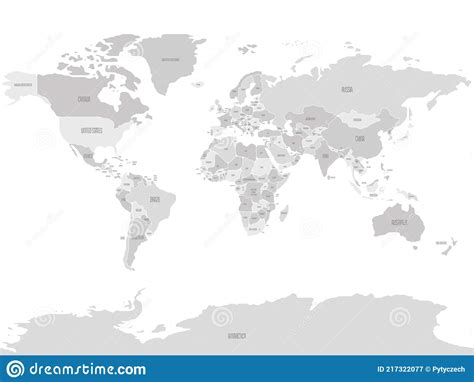 World Map With Smoothed Country Borders Vector Illustration