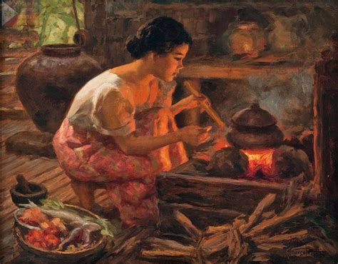 Cooking The Old Way Filipino Art Philippine Art Indonesian Art
