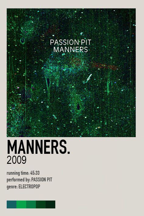 Manners Album Poster Passion Pit Manners Album