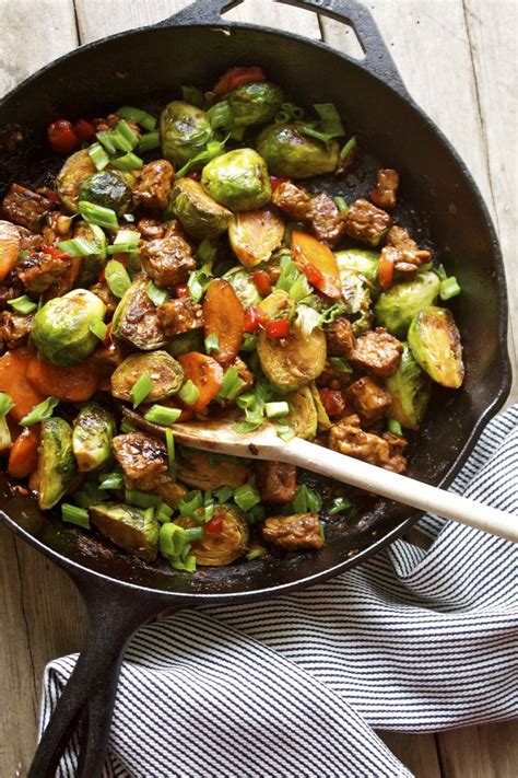 Fry in butter slowly for 15 minutes or until tender. 15 Minute Brussels Sprout & Tempeh Stir-Fry - in pursuit ...