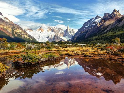 Argentina Patagonia Lake Mountains Sky Clouds South