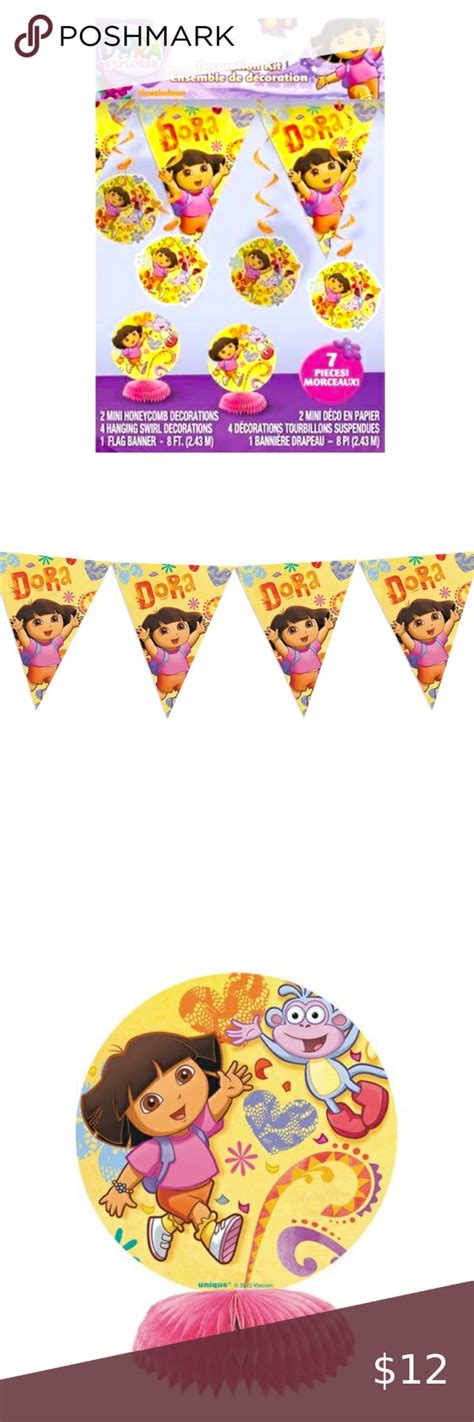 Dora The Explorer Decorating Kit 2 Mini Honeycomb Banner Hanging