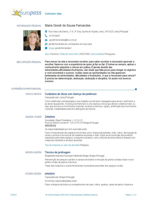 Europass Cv Portugal Curriculum By Valentina Martins Issuu T Jay