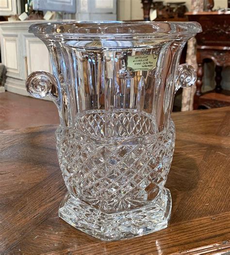 Vintage French Cut Crystal Champagne Ice Bucket With Side Handles For Sale At 1stdibs