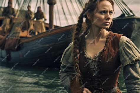 Premium AI Image | Bold female viking a glimpse into the fierce world