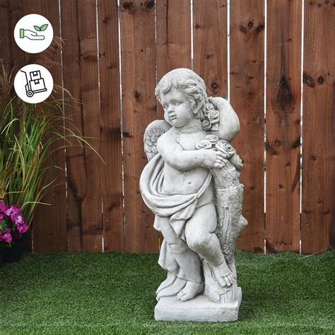 Statue Little Girl Praying Cherub Garden Figurine Resin Angel Sculpture